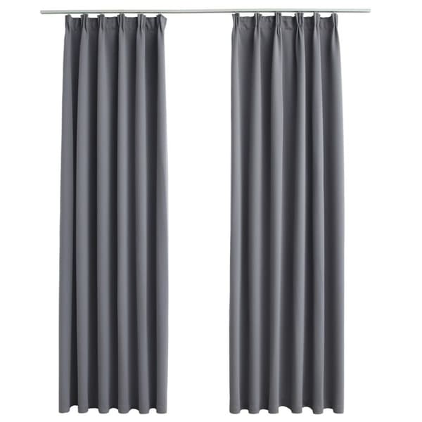 Gardiner - Living mørklægningsgardiner med kroge 2 stk. 140 x 245 cm grå
