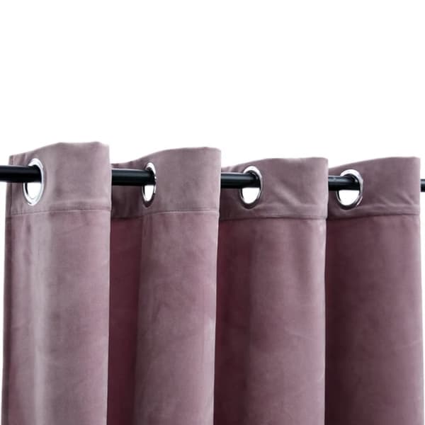 Verhot - Living Pimennysverho metallirenkailla sametti pinkki 290x245 cm