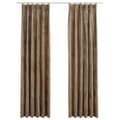 Pikkukuva 3 / 6: Verhot - Living Pimennysverhot koukuilla 2 kpl sametti beige 140x225 cm