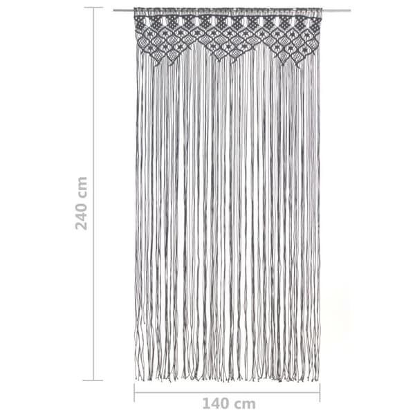 Verhot - Living Macrame verho antrasiitti 140x240 cm puuvilla
