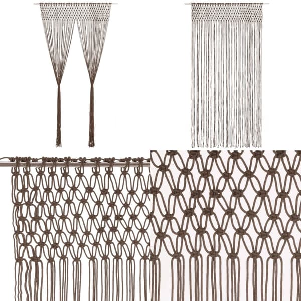 Macramégardin 140x240 cm bomuld gråbrun - Gardin - Gardiner - Home & Living