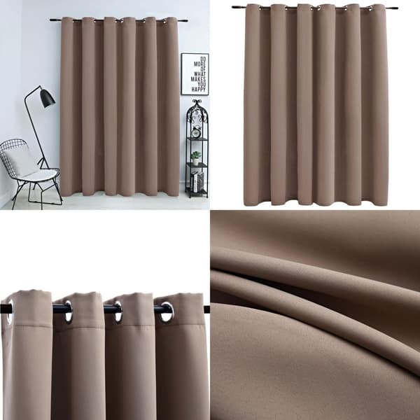 Mørklægningsgardin med metalringe 290 x 245 cm gråbrun - Gardin - Gardiner - Home & Living