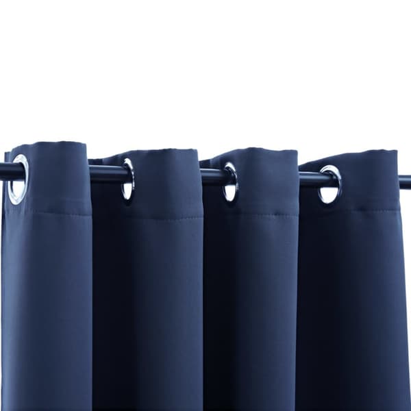 Mørklægningsgardiner 2 stk. Med metalringe 140 x 245 cm blå - Gardin - Gardiner - Home & Living