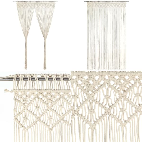 Macrame verho 140x240 cm puuvilla - Verho - Verhot - Home & Living