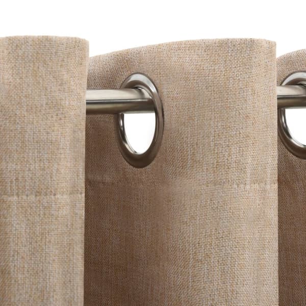Mörkläggningsgardin med öljetter linnelook 2 st beige 140x175cm - Gardin - Gardiner - Home & Living