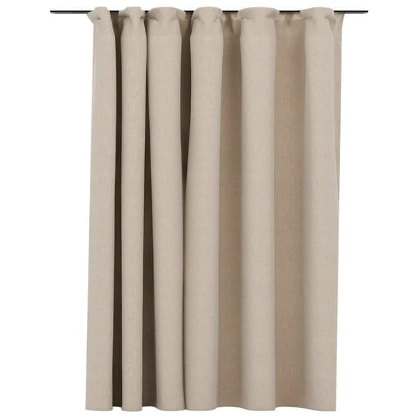Mörkläggningsgardin med krokar linnelook beige 290x245 cm - Gardin - Gardiner - Home & Living
