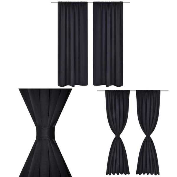 Mustat pimennysverhot verhotankokujalla 2 kpl 135 x 245 cm - Voileeverho - Voileeverhot - Home & Living