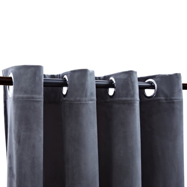 Pimennysverhot renkailla 2 kpl sametti antrasiitti 140x245 cm - Verho - Verhot - Home & Living
