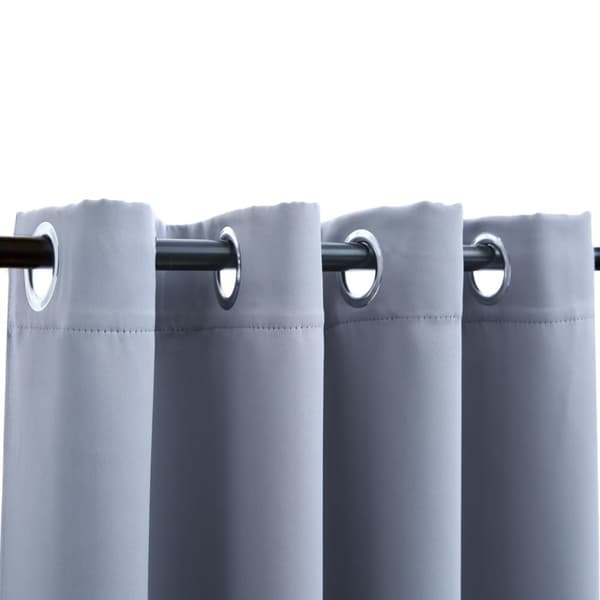 Mørklægningsgardiner 2 stk. Med metalringe 140 x 175 cm grå - Gardin - Gardiner - Home & Living