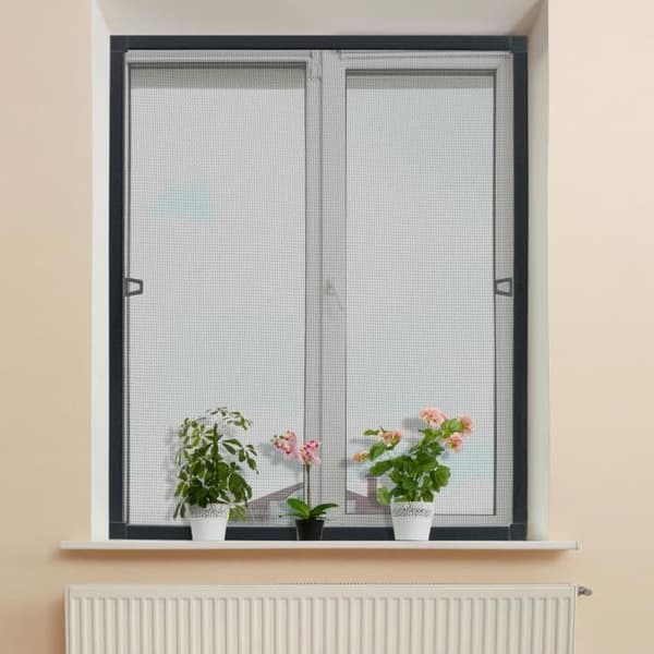 YUENFONG Myggnät för fönster - Aluminiumram - Utan borrning eller skruvar - Antracit - 80 x 100 cm