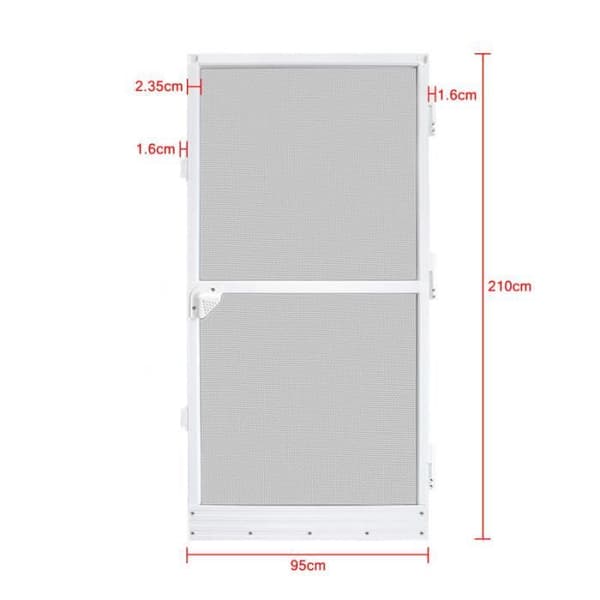 Moskito Dörr - YUENFONG - 95x210cm - Aluminium - Vit - Magnetisk
