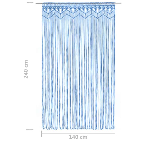 Gardin makramé blå 140x240 cm bomull
