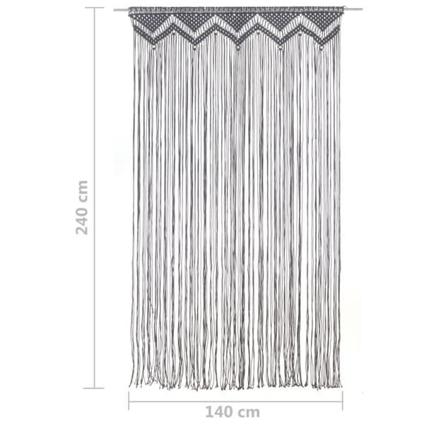 Gardin makramé antracit 140x240 cm bomull