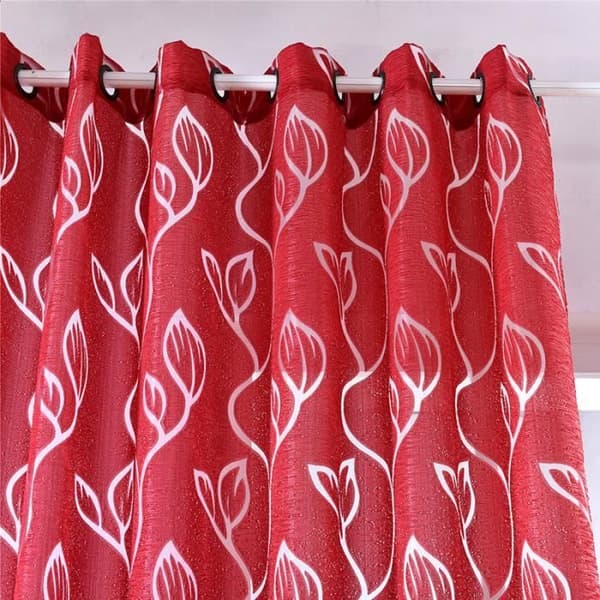 Voile gardin - Rött tyg - 100x250 cm