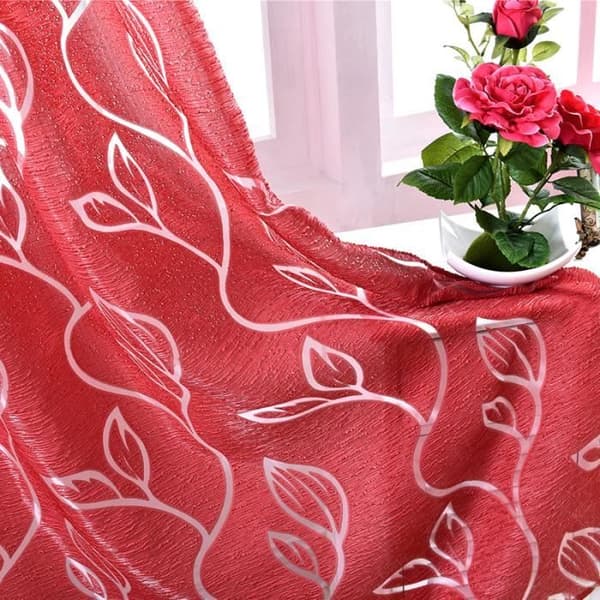 Voile gardin - Rött tyg - 100x250 cm