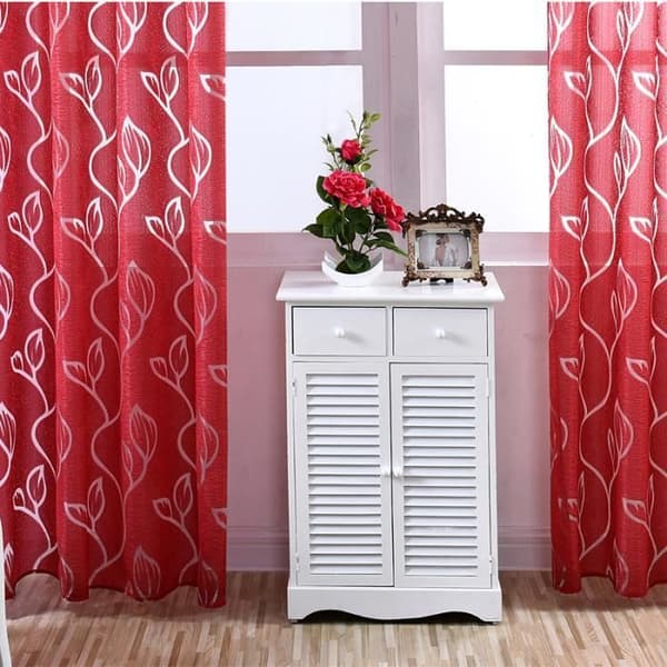 Voile gardin - Rött tyg - 100x250 cm