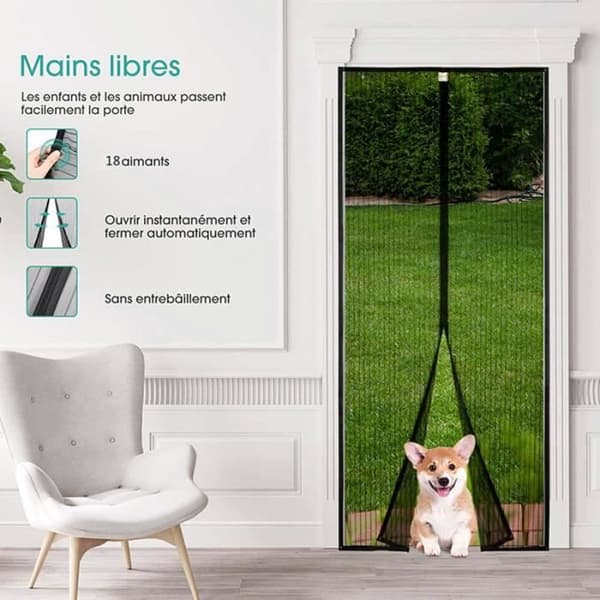 Magnetisk dörrgardin/magnetisk myggnätsdörr för fönsterdörrar Anti myggflugor svart (140x240 CM）