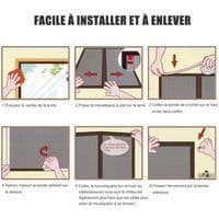 Magnetisk dörrgardin/myggnätsdörr för fönsterdörrar Anti myggflugor Lätt att installera -Grå 210*100cm
