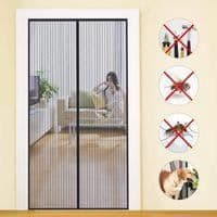 Magnetisk dörrgardin/myggnätsdörr för fönsterdörrar Anti myggflugor Lätt att installera -Grå 210*100cm