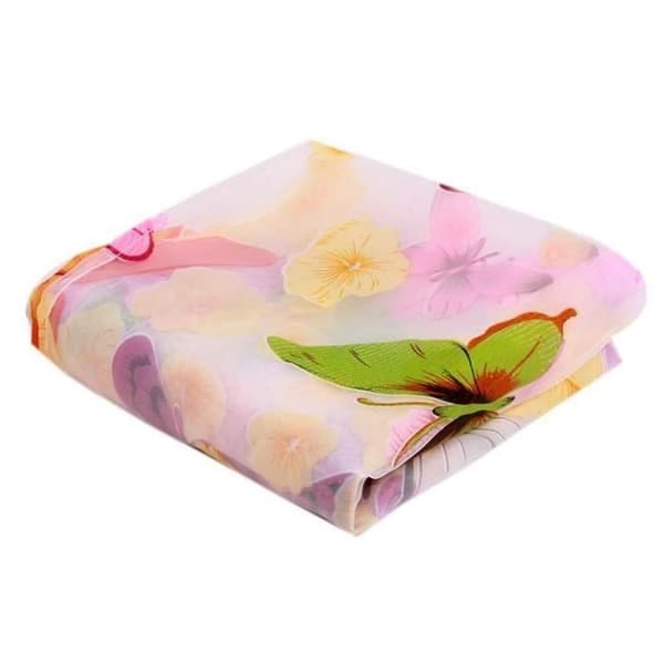 Broderad fjärilsblomma skir gardin för vardagsrum - NOVA - Orange Grön Rosa - Öljetter - Inomhus