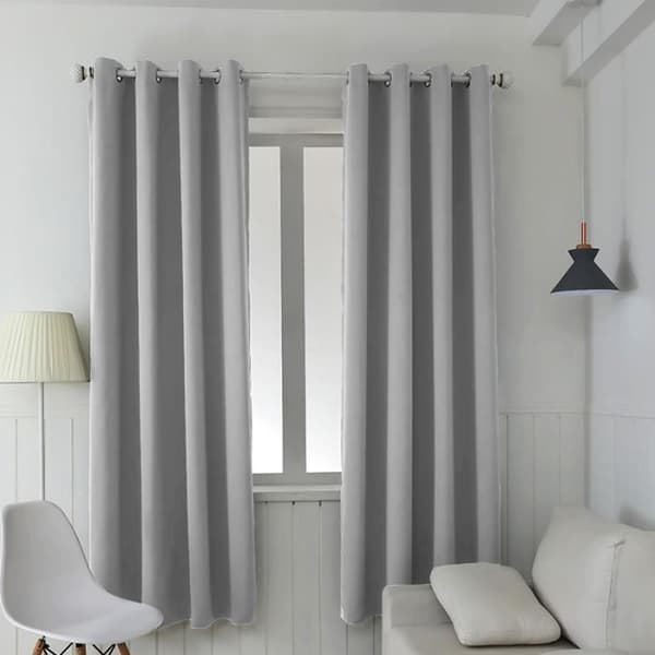 2 delar termiska mörkläggningsgardiner Vardagsrumsgardiner - 140 x 240 (Ljusgrå)