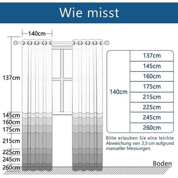 2ST 140*260 cm Voile Gardin - Dubbla Paneler Tulle Voile Gardin med öljetter Moderna mjuka draperier för heminredning