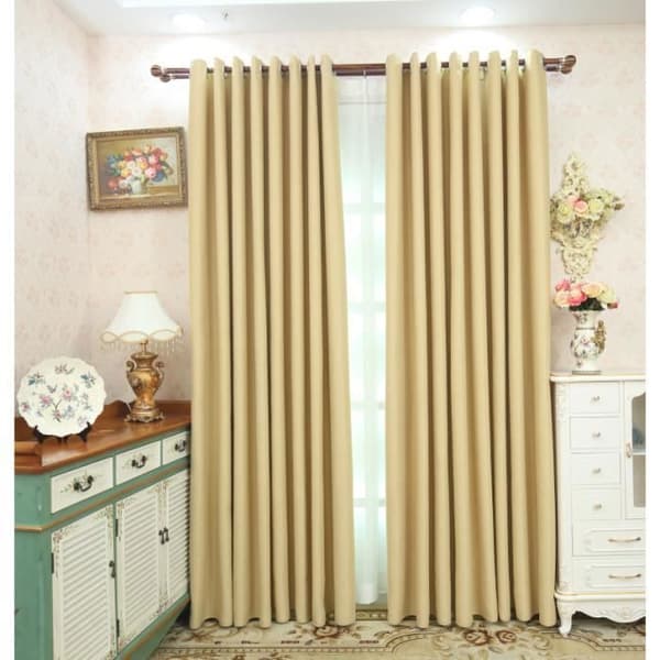 Set med 2 st termiska mörkläggningsgardiner - gula - 140 x 260 cm