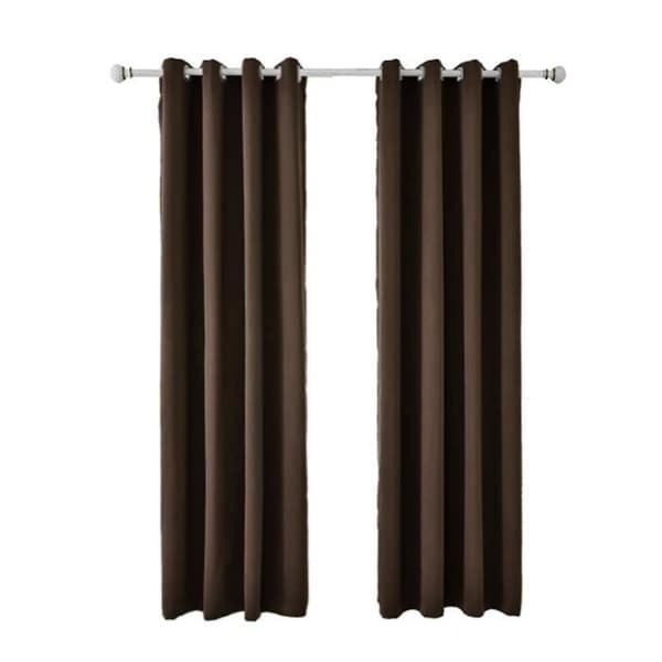 2 delar termiska mörkläggningsgardiner Vardagsrumsgardiner - 140 x 240 (mörkbrun)