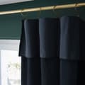 Miniatyrbild 3 av 5: Justerbar gardin + 8 "César" klämringar 140 x 270 cm Cotton Velvet - César Minuit