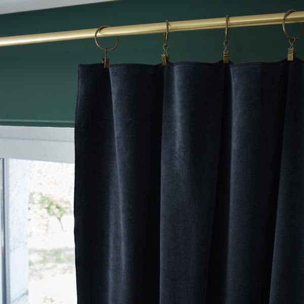 Justerbar gardin + 8 "César" klämringar 140 x 270 cm Cotton Velvet - César Minuit