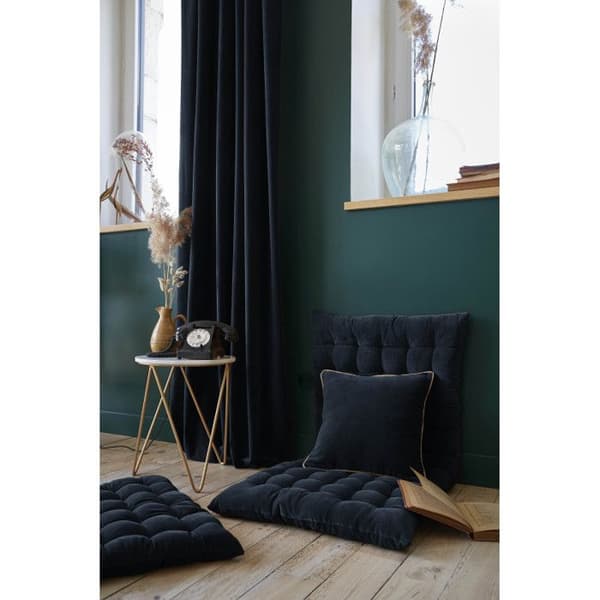 Justerbar gardin + 8 "César" klämringar 140 x 270 cm Cotton Velvet - César Minuit
