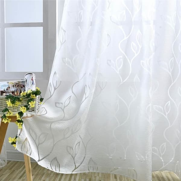Voile Gardin - 100x250 cm - Vit