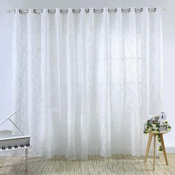 Voile Gardin - 100x250 cm - Vit