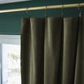 Miniatyrbild 3 av 5: Set med 2 justerbara gardiner + 8 "César" klämringar 140 x 270 cm Cotton Velvet - Caesar Thyme