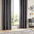 Miniatyrbild 1 av 2: Set med 2 st "Anjali" inredningsgardiner i bomull 135 x 240 cm Atmosphera - antracit