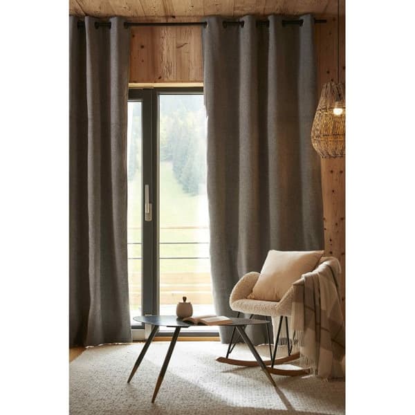 Ljudisolerad och termisk mörkläggningsgardin fodrad med fleece "Bjorn" 100% ogenomskinlig - Bjorn Titanium - Mörkläggningspanel + Fleece 140 x 260 cm