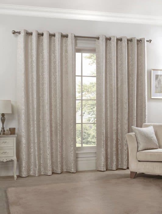 Gardin - dubbla gardiner Emma barclay - EDN9072CRM - Eden Dubbla gardiner med öljetter Jacquard Cream 228 x 183 cm