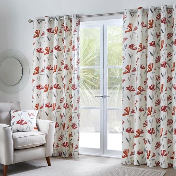Fusion - DCERD66906LZU - Dacey - Par 100 % bomullsgardiner - 168 x 229 cm (B x H) i rött