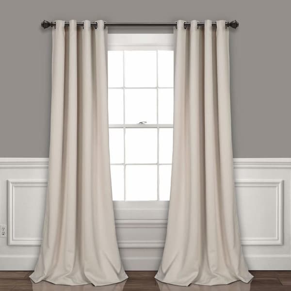 Lush Decor - 1 - Par värmeisolerade mörkläggningsgardiner med genomföringar, 32,0 cm bred x 304,8 cm lång, blå