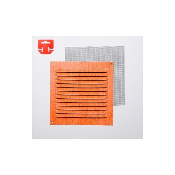 Galler med myggnät - GENERISK - 150x150mm - Aluminium - Imitation Bøk