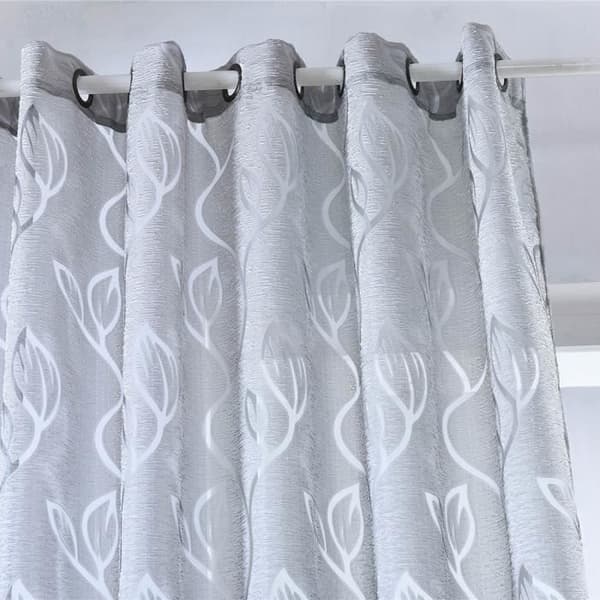 Voile gardin - Grå lakan - 100 x 250 cm - Polyester - Öljetter