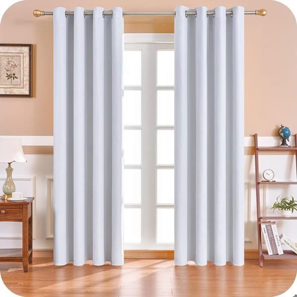2 delar termiska mörkläggningsgardiner Vardagsrumsgardiner - 140 x 240 (Vitguld)