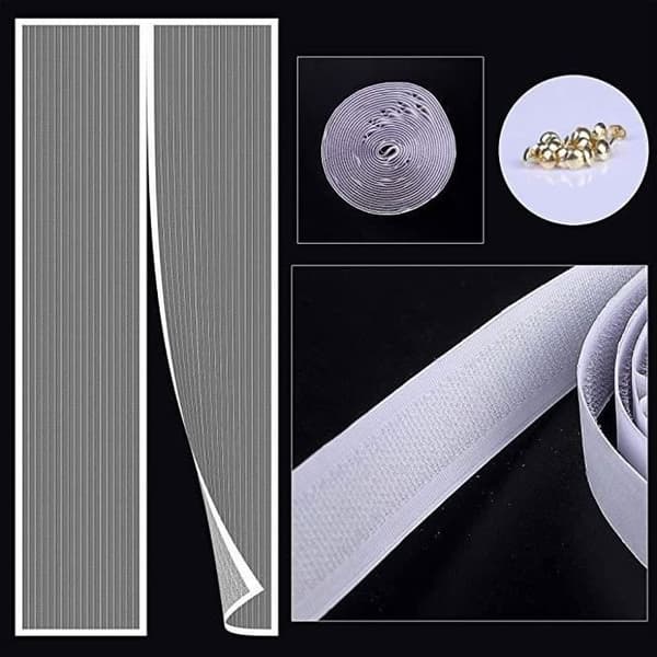 Vit Mesh magnetisk skärmdörr för dörr Magnetisk myggnät för dörr och fönster 120*220cm