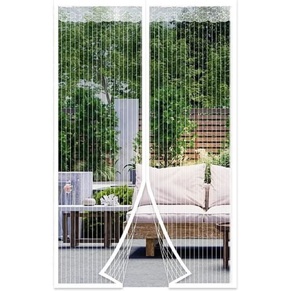 Vit Mesh magnetisk skärmdörr för dörr Magnetisk myggnät för dörr och fönster 120*220cm