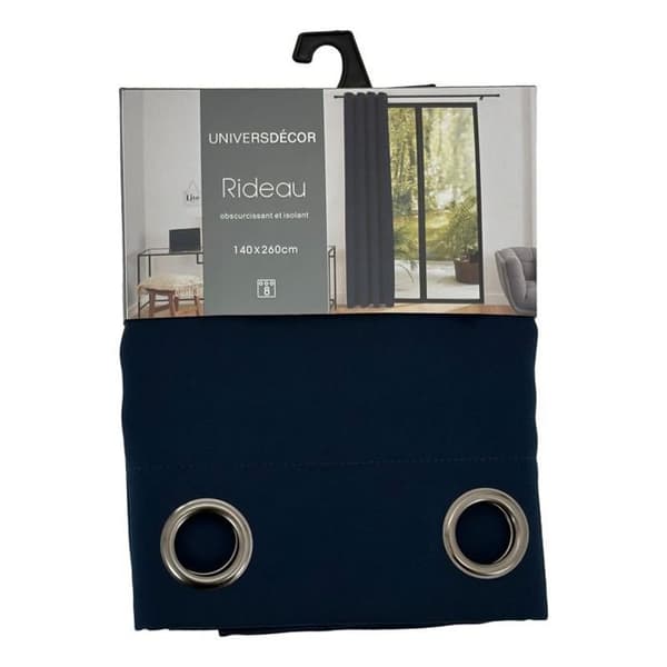 Set med 2 Mörkläggningsgardiner 140 x 260 cm "Night" Mörkblå - Blå - 2 Mörkläggningspaneler 140 x 260 cm