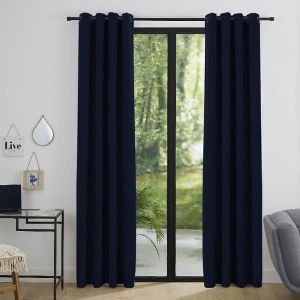 Set med 2 mörkläggningsgardiner 140 x 260 cm "Natt" Nattblå