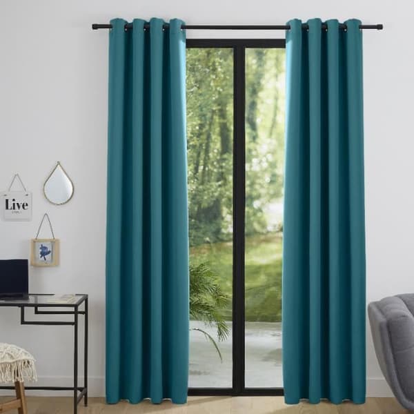 Set med 2 st mörkläggningsgardiner 140 x 260 cm "Natt" Peacock