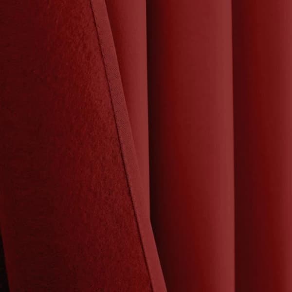 Set med 2 ljudisolerade och termiska mörkläggningsgardiner fodrade med fleece "Arctic" Cherry