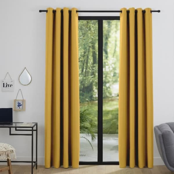 Set med 2 st mörkläggningsgardiner 140 x 260 cm "Natt" honung