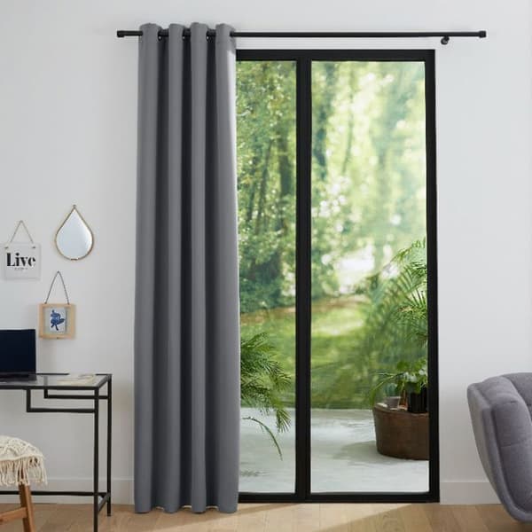 Set med 2 st mörkläggningsgardiner 140 x 260 cm "Natt" Granit